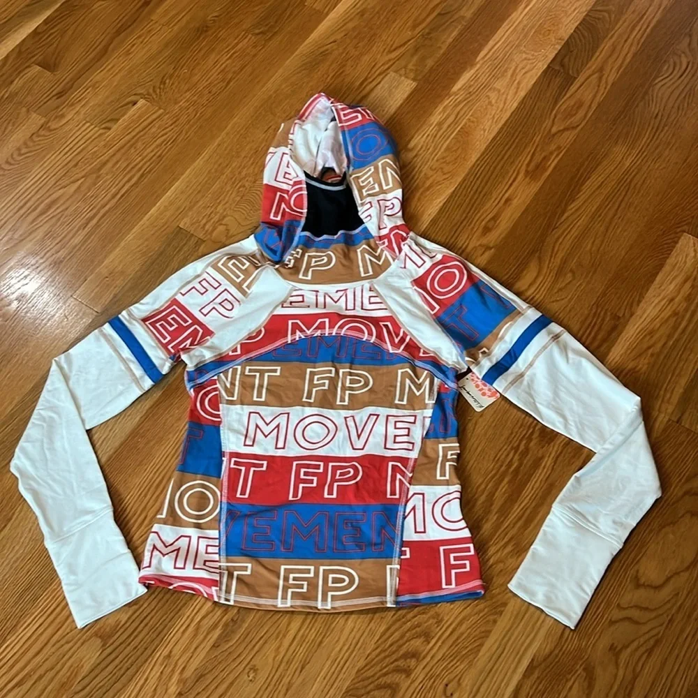 Free People Dusk to Dawn Printed Hoodie Size Medium NWT